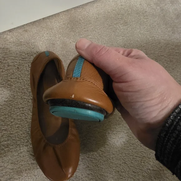 Brown Leather Women's Flats - Picture 3 of 5